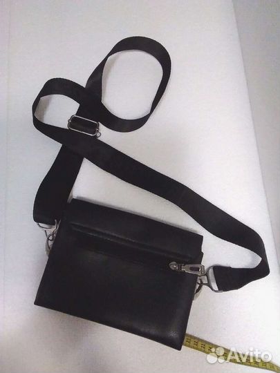 Сумка мужская через плечо черная. Бу. 20на14см