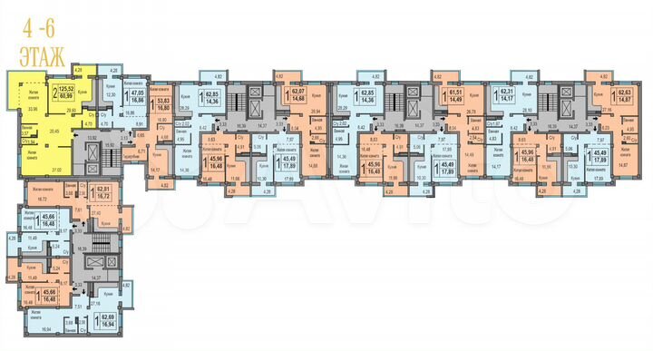 1-к. квартира, 45,5 м², 5/8 эт.
