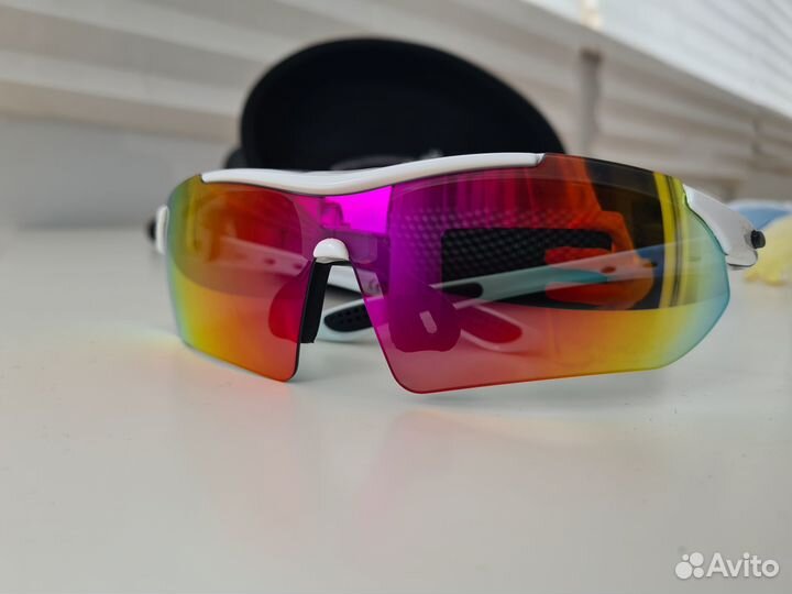 Очки спортивные polarized чёрные, 5 линз