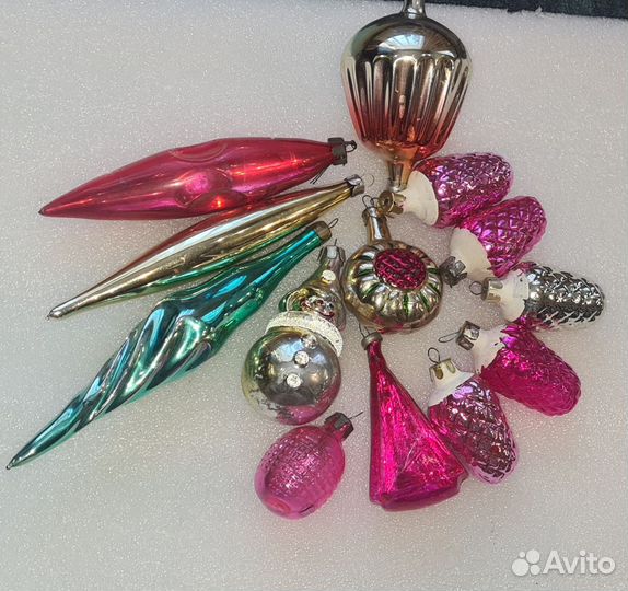 Елочные игрушки СССР: льдинки, шишки