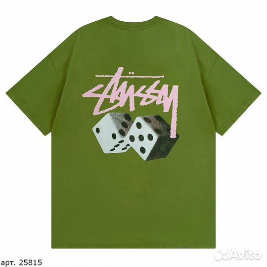 Футболка Stussy white dice Зеленая
