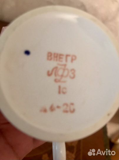 Чашки с блюдцами, костяной фарфор, винтаж