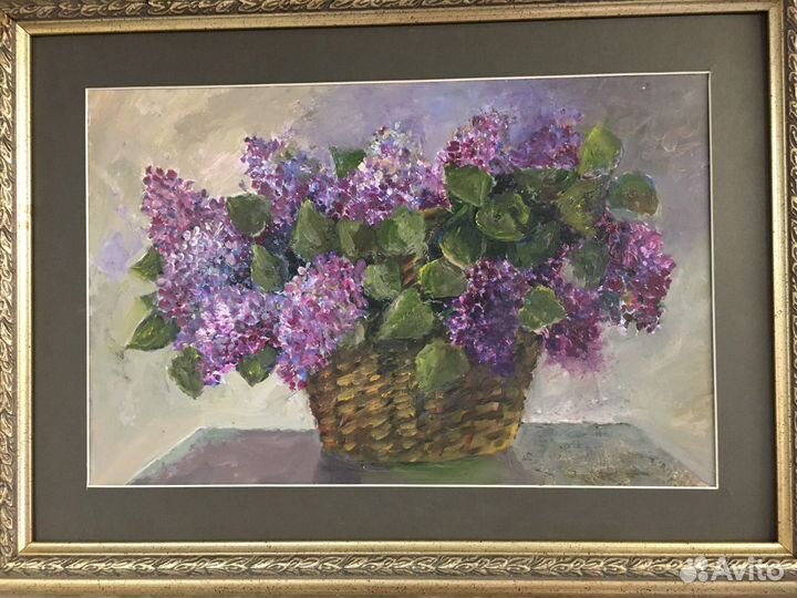 Картина маслом сирень