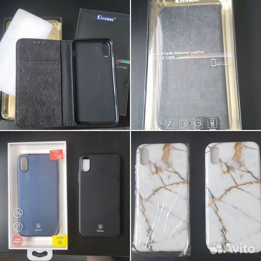 Чехол на iPhone X (айфон 10) кожаный/ силиконовый