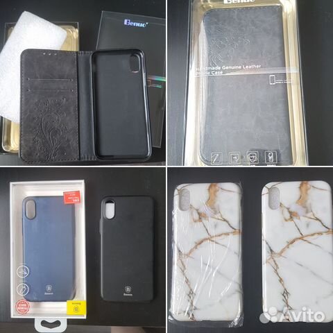 Чехол на iPhone X (айфон 10) кожаный/ силиконовый