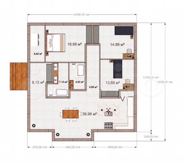 Дом 120 м² на участке 6,5 сот.