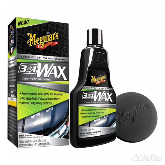 Защитная паста Meguiars 3-in-1 Wax G191016 473 мл
