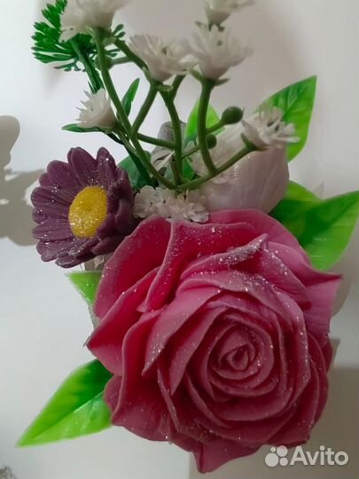 Подарок на 8 марта, для женщины, цветы из мыла