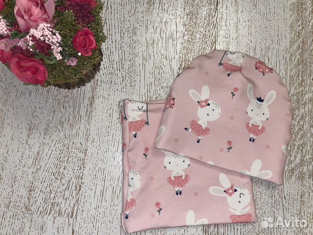 Шапка и снуд для девочки 43-46, весна, осень