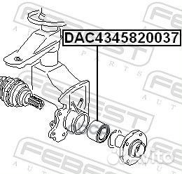 Подшипник ступичный передний (45/43x82x37x37)