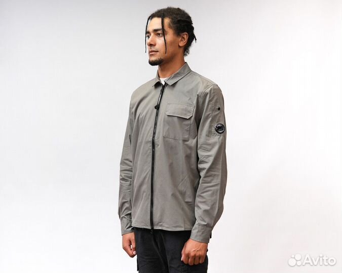 Рубашка-овершот CP company Gabardine серая