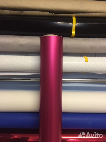 Виниловая пленка хром матовая малиновая