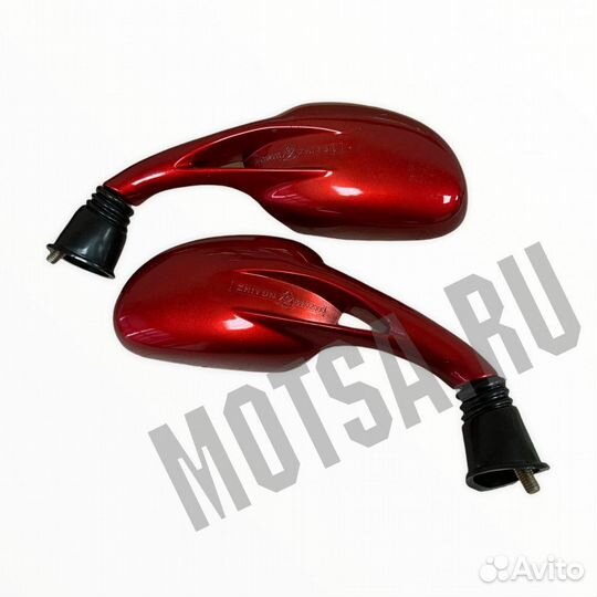 Зеркала (066) пластик каплевидные объемные красные