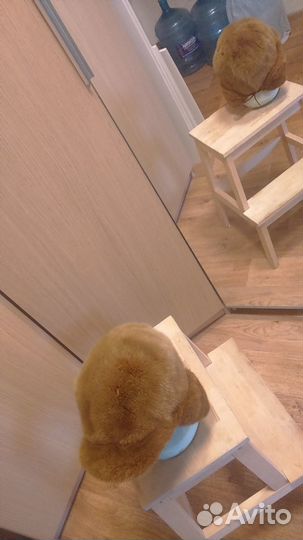 Шапка меховая норковая горчичного цвета. Р. 56-58