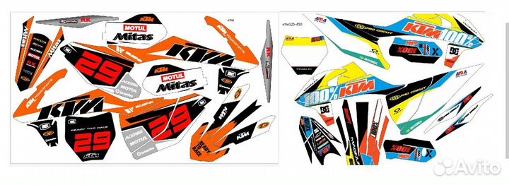 Набор наклеек на мотоцикл зндуро кросс