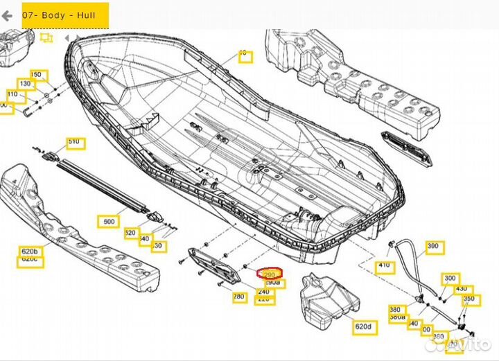 Закладная гайка спонсона Sea-Doo Spark 269501943