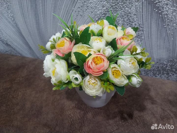 Интерьерные цветы искусственные розы букет декор