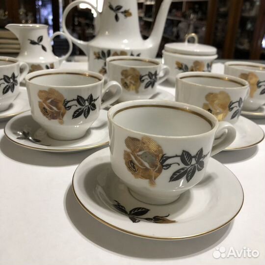 Сервиз кофейный. Роза. гдр