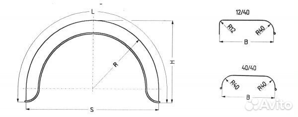 Крыло для прицепа моно оцинкованное 670х340х170 kn