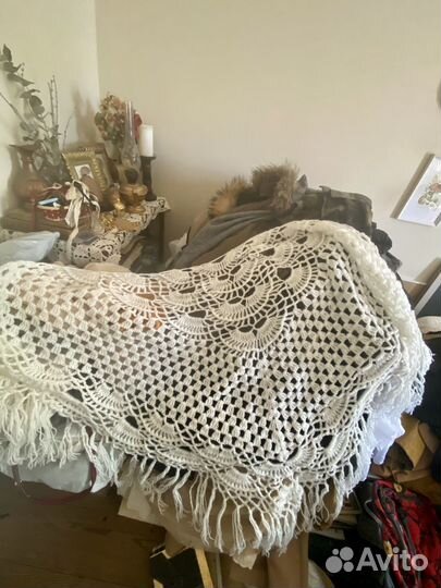 Платок шаль ретро винтаж полушерсть