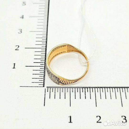 Золотое кольцо с фианитом 16,5р