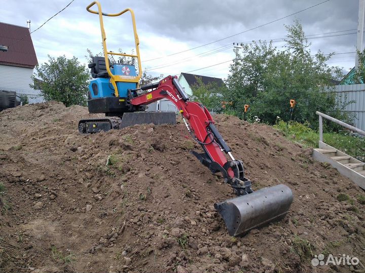 Услуги мини экскаватора, аренда, ямобур