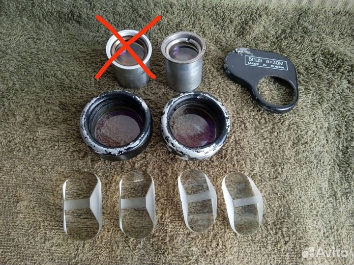 Окуляр, объектив, призма бинокля бпц5 8х30 комз