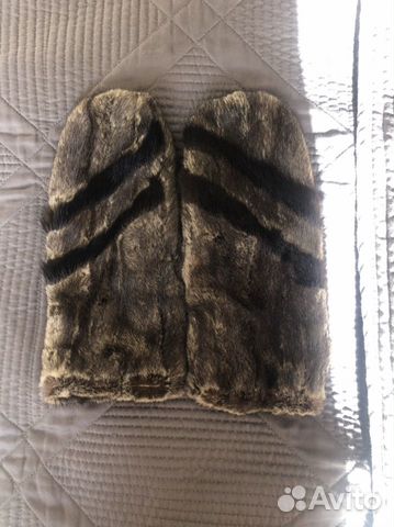 Норковые варежки новые из кусочков