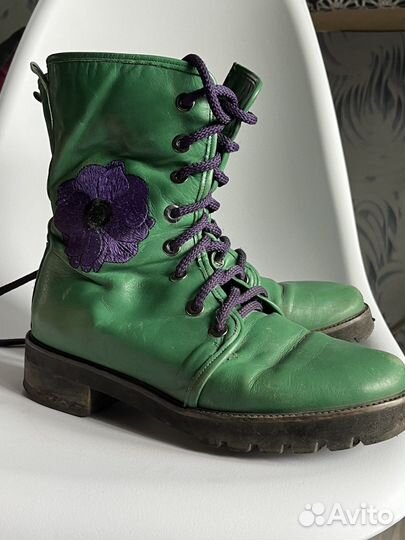 Зеленые ботинки 40