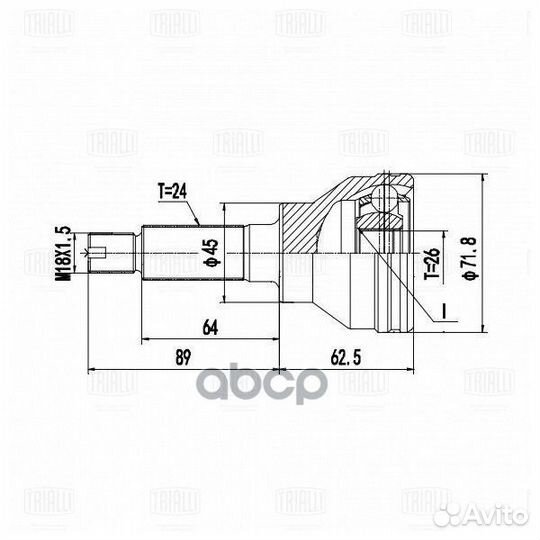 ШРУС suzuki SX4 06- наруж. GO2407 Trialli