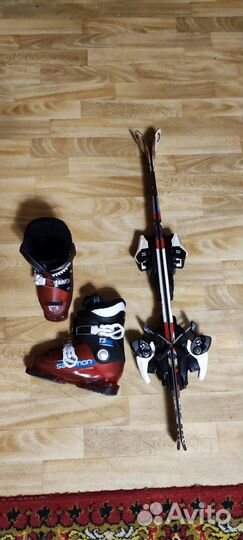 Горные лыжи детские 90 см с ботинками