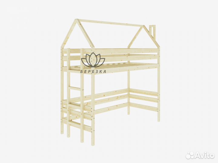 Кровать чердак из березы
