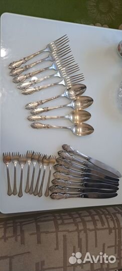 Мельхиоровые ложки вилки ножи СССР