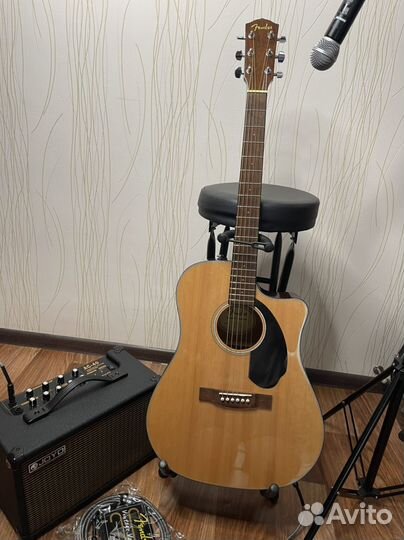 Гитара Fender CD 60 SCE с подлючением