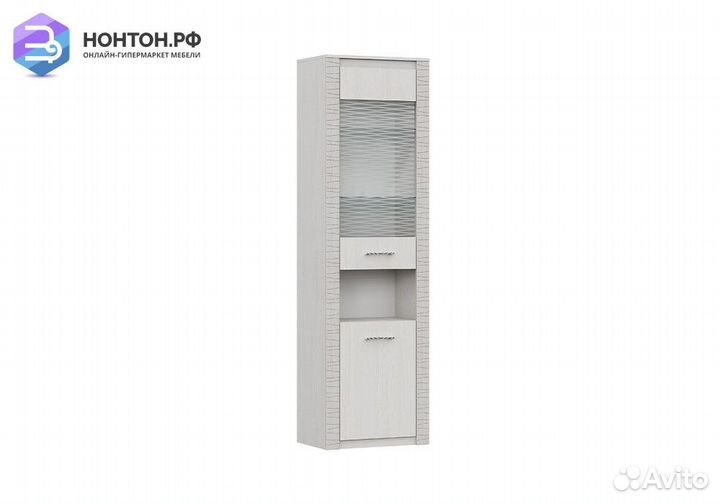 Пенал Вирджиния со стеклом ясень анкор светлый / с