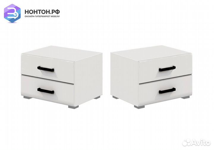Комплект прикроватных тумб Нэнси NEW белый глянец