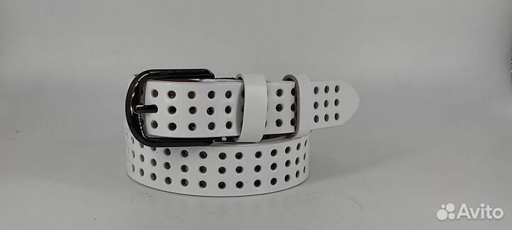 Ремень женский натуральная кожа белый