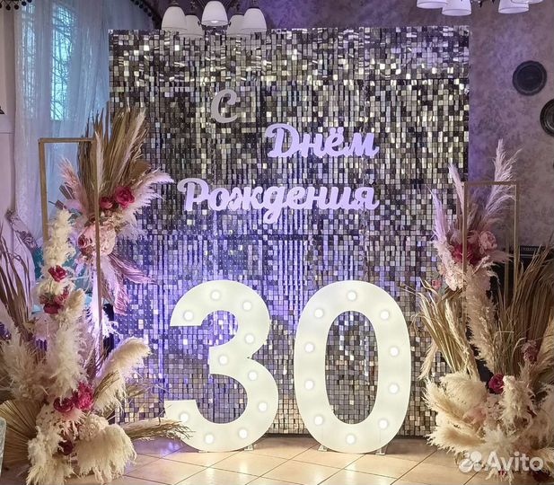 Фотозона. Цифры с подсветкой 1 м