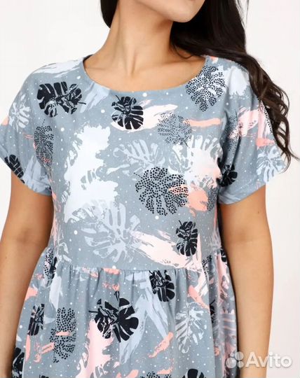 Платье летнее женское длинное 48 размер оверсайз