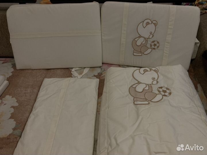 Детское постельное белье с бортиками. Новое