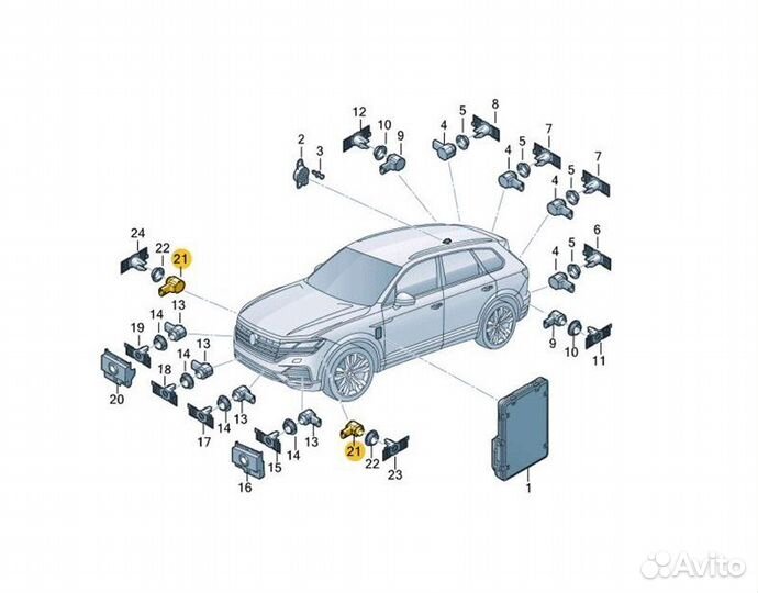 Датчик парктроник Volkswagen Touareg CR7 cvmd 2019