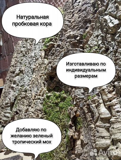 Фон в террариум, орхидариум, пробковая кора