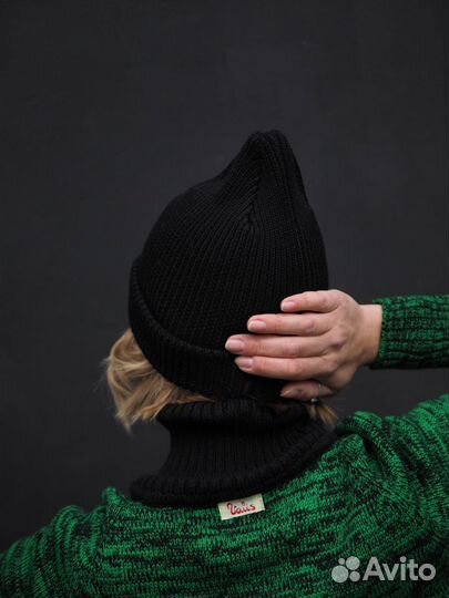 Шапка из шерсти мериноса цвета графит