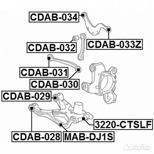 Сайлентблок задней поперечной тяги cadillac srx 10