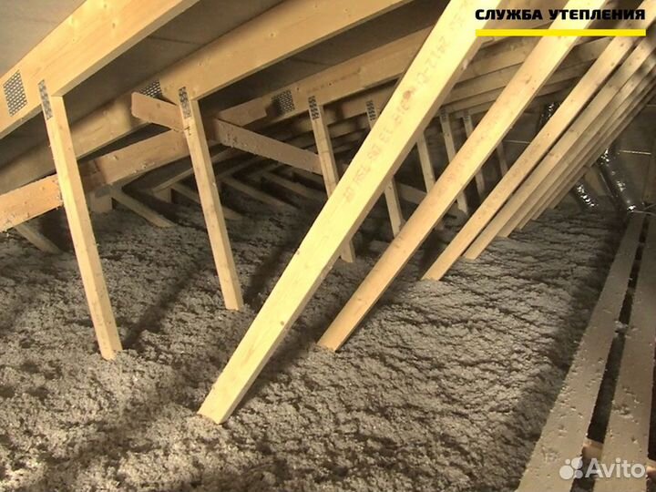 Бесшовный утеплитель для потолков эковата