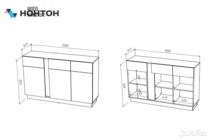 Комод modoкд-2 артизан / чёрныйматовый