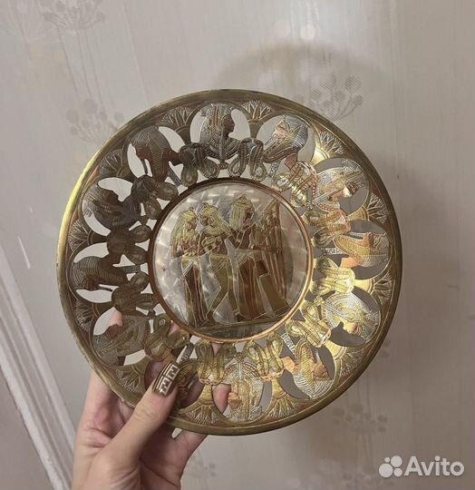 Медная тарелка декорративная Египет