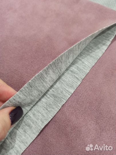 Отрез ткани замша на трикотаже