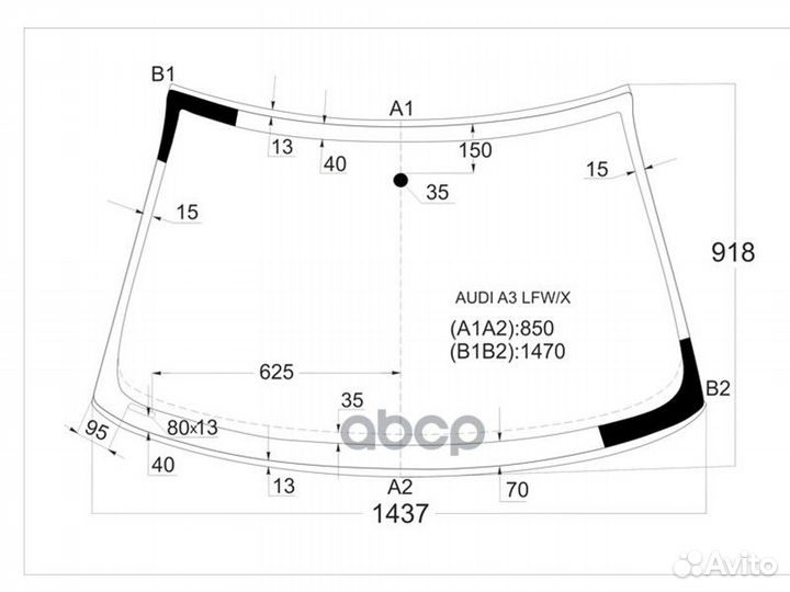 Стекло лобовое audi A3/S3 3/5D 96-03 audia3 LFW
