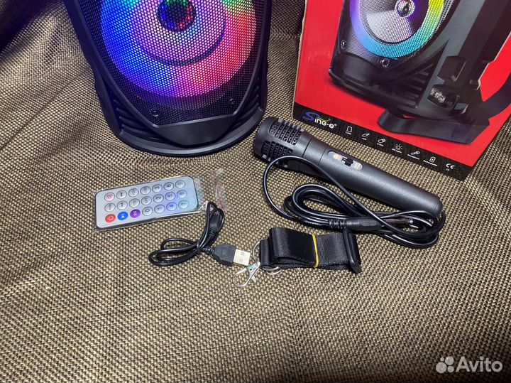 Портативная колонка bluetooth 40 см + микрофон